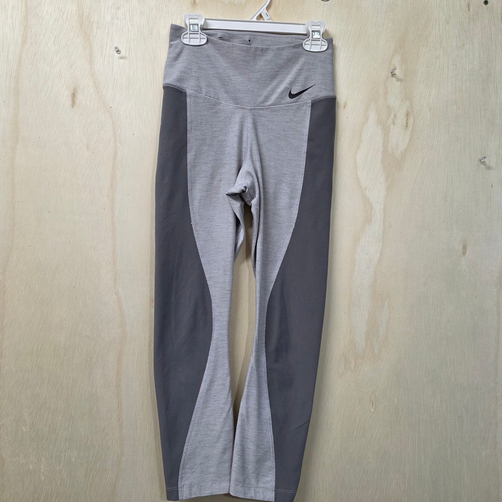 Nike Dri-FIT Legend Pants Womens XS Grey Colorblock High Rise Flare Leggings